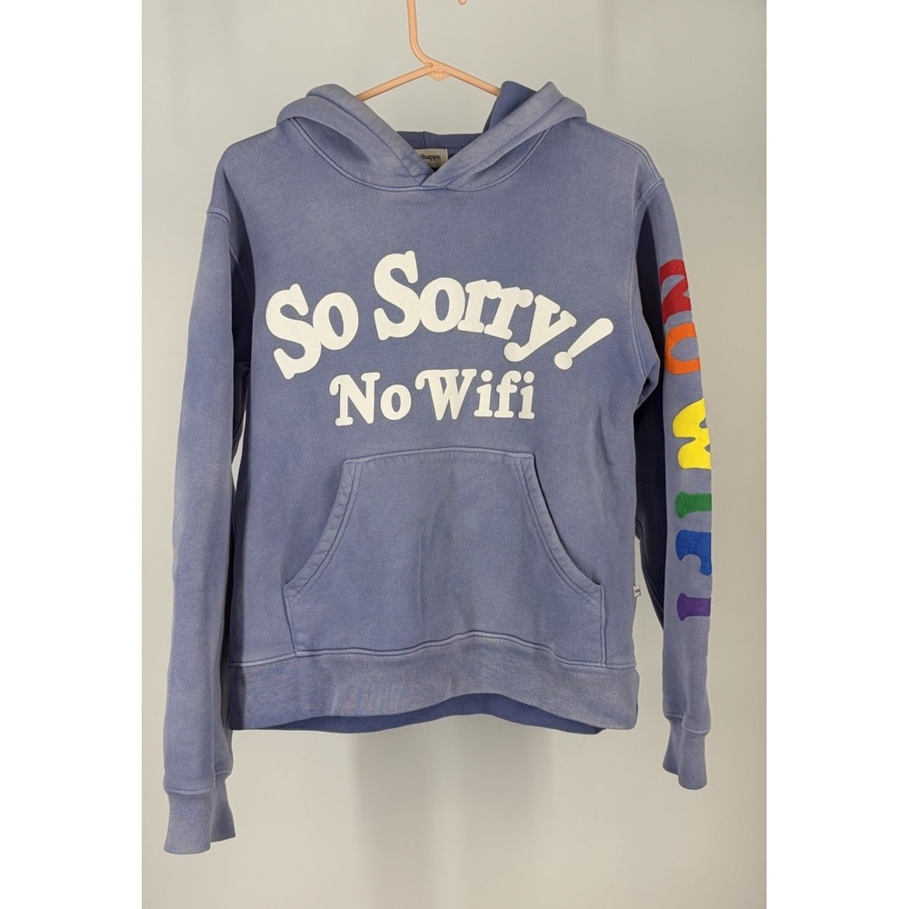 Madhappy Hoodie Womens XS Purple Lavender So Sorry No Wifi Graphic Streetwear